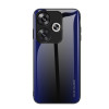 Противоударный чехол Gradient Glass для Xiaomi Poco F6 - синий