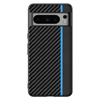 Противоударный чехол Carbon Fiber Texture Printing для Google Pixel 9 Pro XL - черно-синий