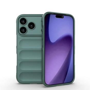 Силиконовый чехол Magic Flannel на iPhone 17 Pro - зеленый