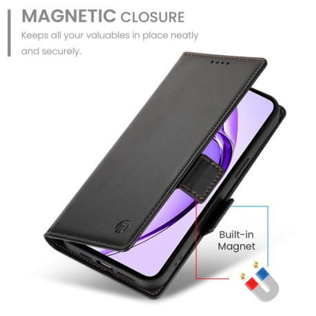 Чехол-книжка Side Buckle Magnetic Frosted Leather для Realme 13+ - черный