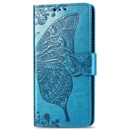 Чохол-книжка Butterfly Love Flower Embossed для iPhone 16e - синій