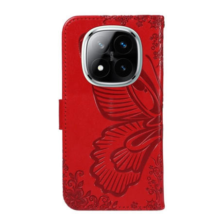 Чохол-книжка Swallowtail Butterfly Embossed Leather для Xiaomi Redmi Note 14 Pro / 14 Pro+ 5G - червоний