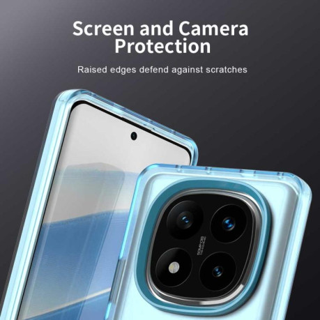 Противоударный чехол Candy Magsafe PC Hybrid TPU для Redmi Note 14 Pro 4G - синий