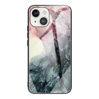 Протиударний скляний чохол Marble Pattern Glass на iPhone 14/13 - Abstract Black
