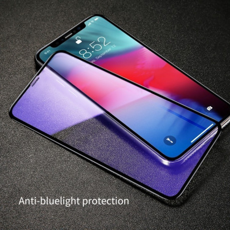 3D защитное стекло Baseus 0.3mm на весь экран Anti Blue-ray на iPhone 11/ iPhone Xr черное