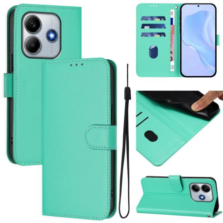 Чехол-книжка Skin Feel Solid Color Leather для Xiaomi Poco M7 Pro 5G - зеленый
