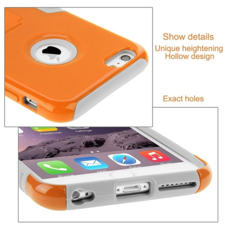 Противоударный чехол HAWEEL Dual Layer  with Kickstand  на iPhone 6 Plus- оранжевый