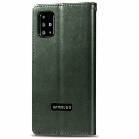 Чохол-книга Retro Solid Color на Samsung Galaxy M51-зелений