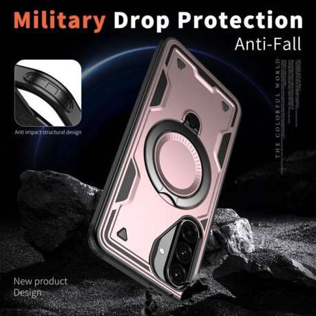 Противоударный чехол MagSafe Holder Armor PC Hybrid для Samsung Galaxy A36 5G - золото