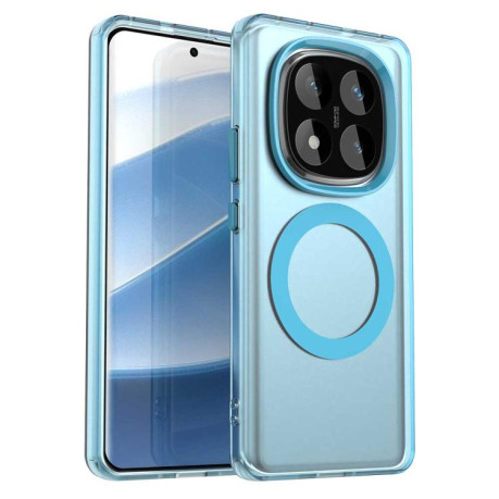 Противоударный чехол Candy Magsafe PC Hybrid TPU для Redmi Note 14 Pro 4G - синий