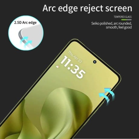 Защитное стекло PINWUYO 9H 3D Full Screen на Motorola Moto G86 / G86 Power - черное