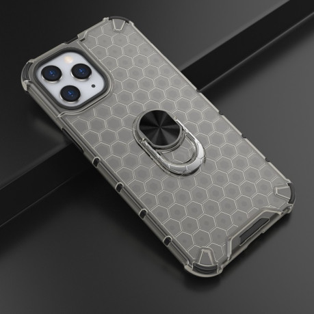 Протиударний чохол Honeycomb Ring Holder на iPhone 12 Pro Max - сірий