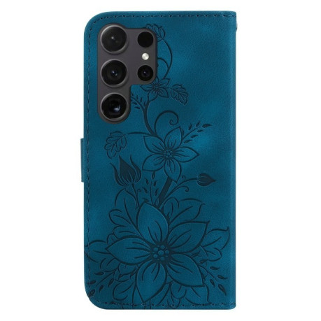 Чехол-книжка Lily Embossed Leather для Samsung Galaxy S25 Ultra 5G - синий