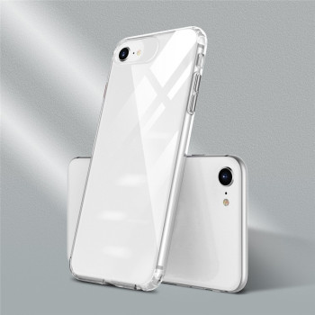 Ударозащитный чехол Color Button Clear на iPhone SE 3/2 2022/2020/7/8 - прозрачно-белый