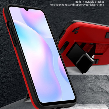 Протиударний чохол 2 in 1 with Invisible Holder на Xiaomi Redmi 9A - винно-червоний
