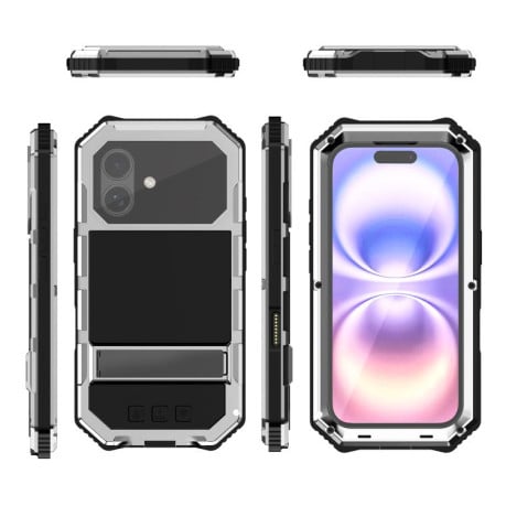 Противоударный чехол R-JUST Life Waterproof на iPhone 17 - серебристый