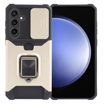 Противоударный чехол Armor Camera Shield для Samsung Galaxy S24+ 5G - розовое золотой