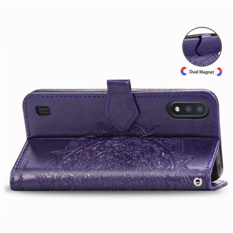 Чехол-книжка Mandala на Samsung Galaxy A01- фиолетовый