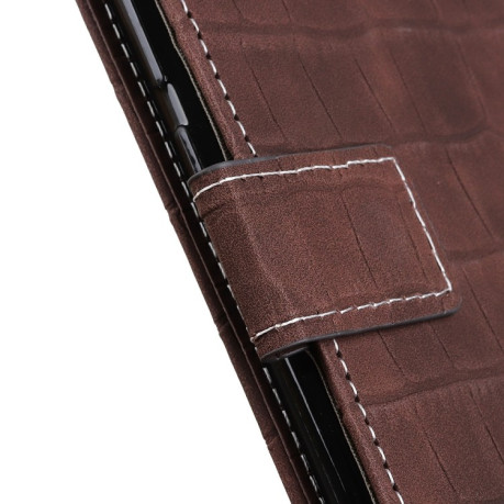 Чехол-книжка Magnetic Crocodile Texture на Xiaomi Poco C40/Redmi 10c - коричневый