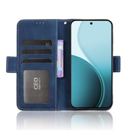 Чехол-книжка Skin Feel Calf на OPPO Reno14 F 5G — синий