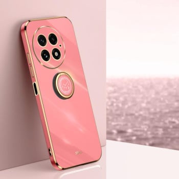 Чехол XINLI Straight Edge с держаталем-подставкой на OnePlus 13 - красный