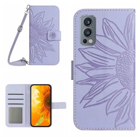 Чехол-книжка Skin Feel Sun Flower для OnePlus Nord 2T - фиолетовый