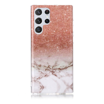Чехол Marble Pattern Soft на Samsung Galaxy S22 Ultra 5G - золотой