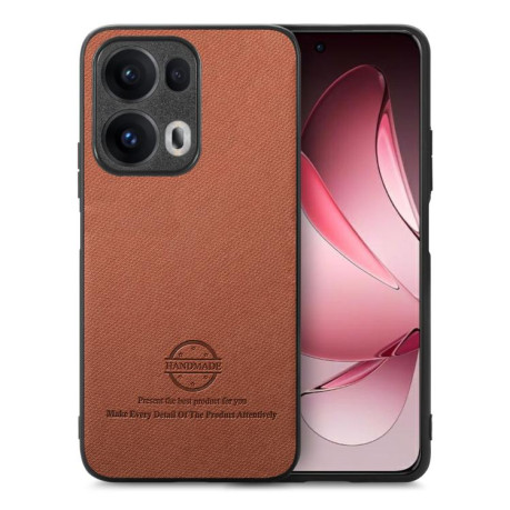 Чохол Twill Fabric Leather Skin Back для OPPO Reno13 Pro Global - коричневий