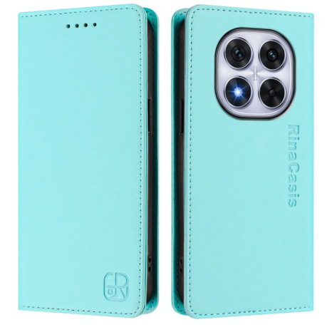 Чохол-книжка RC01 Dual-Folded Magnetic Suction RFID Leather на Xiaomi Redmi Note 14 Pro 4G - зелений