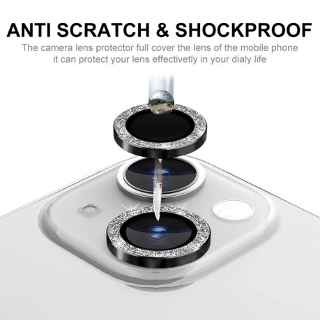 Захисне скло на камеру для ENKAY Hat-Prince Glitter Rear Lens Aluminium для iPhone 15/15 Plus - синє