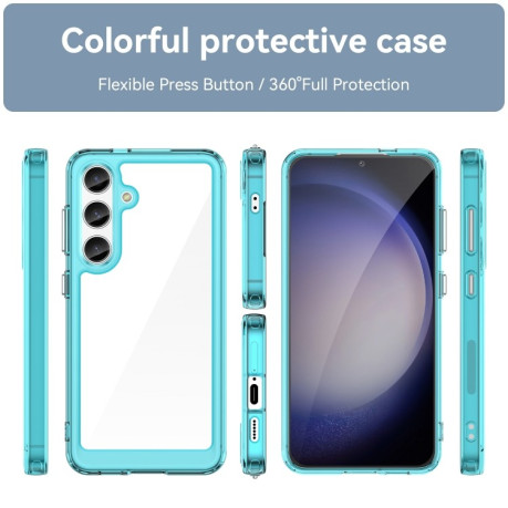 Противоударный чехол Colorful Acrylic Series для Samsung Galaxy S24 5G - синий