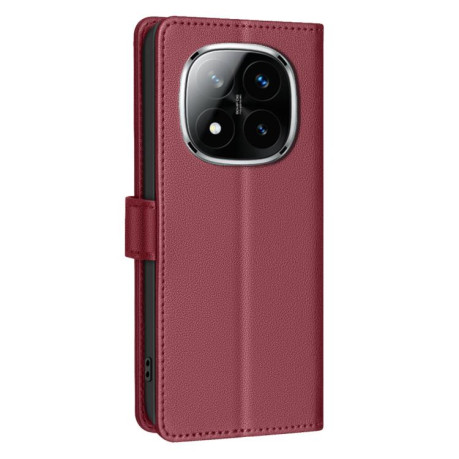 Чехол-книжка Litchi Texture RFID Anti-theft Leather для Xiaomi  Redmi Note 14 Pro 4G - красный
