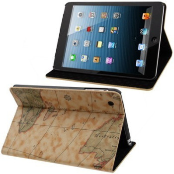 Кожаный Чехол World Map Case для iPad Mini, Mini 2, 3