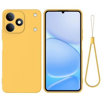Силиконовый чехол Solid Color Liquid Silicone на Realme Note 80 4G — жёлтый