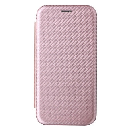 Чехол-книжка Carbon Fiber Texture на Xiaomi Mi 12 5G - розовый