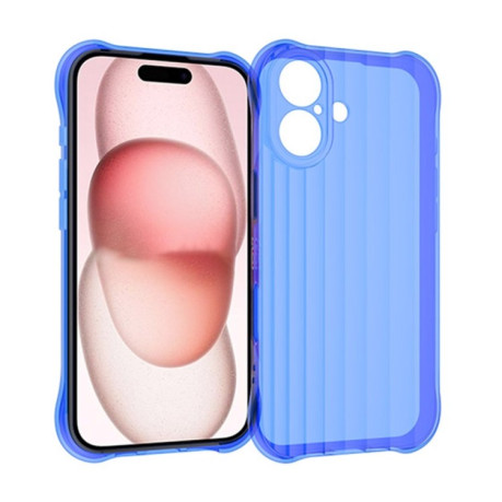 Противоударный чехол Water Ripple Fine Hole для iPhone 16 Plus - Fluorescent blue