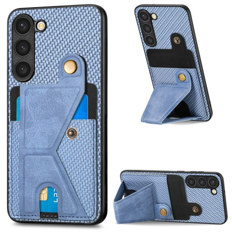 Протиударний чохол Carbon Fiber Wallet для Samsung Galaxy S23 5G - синій