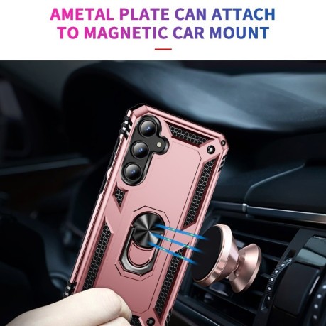 Противоударный чехол HMC 360 Degree Rotating Holder на Samsung Galaxy A35 5G - розовое золото