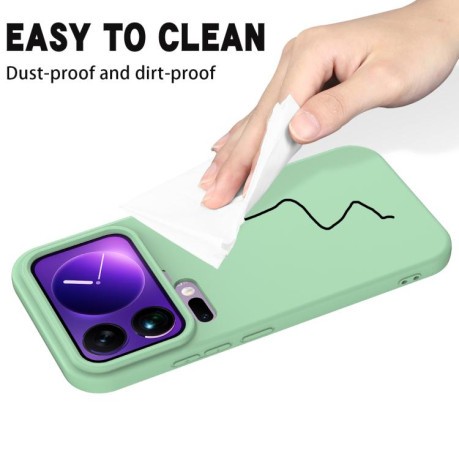 Силиконовый чехол Solid Color Liquid Silicone для Xiaomi 17 Pro Max — зелёный