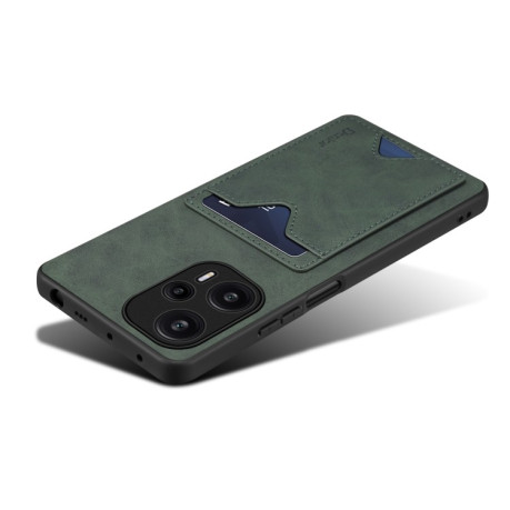 Противоударный чехол Denior PU Back Cover Card для Xiaomi Redmi Note 12 Turbo / Poco F5 - зеленый