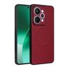 Чехол Escase из веган-кожи с текстурой карбона на Realme 15 Pro 5G Global — красный