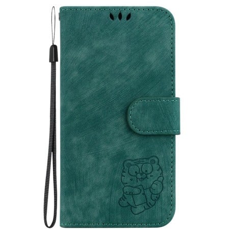 Чохол-книжка Little Tiger Embossed Leather Samsung Galaxy M55 - зелений