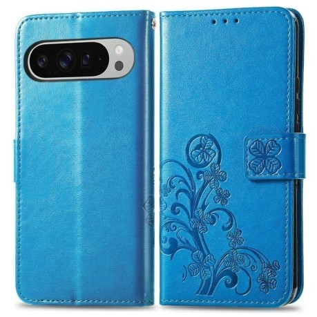 Чохол-книжка Four-leaf Clasp Embossed для Google Pixel 9 Pro XL - синій