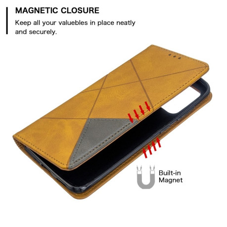 Чехол-книжка Rhombus Texture на Samsung Galaxy S20 -желтый