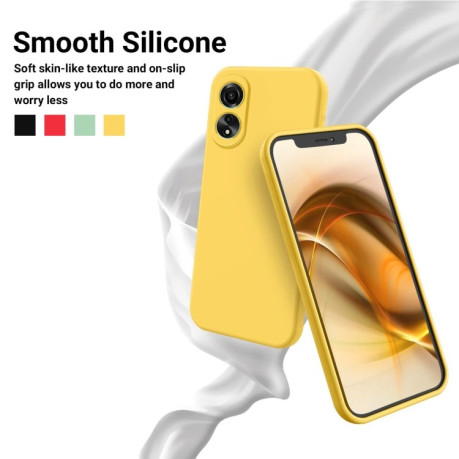 Силиконовый чехол Solid Color Liquid Silicone на OPPO A58 4G - желтый