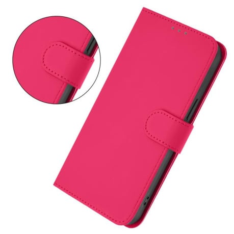 Чехол-книжка с мягким покрытием (Skin Feel) со шнурком на Infinix Smart 10 4G - пурпурно-красный