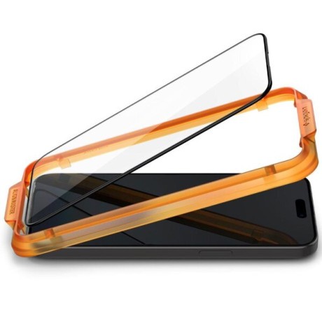 Комплект захисного скла Spigen Alm Glass Fc для iPhone 15 Pro Max - Black