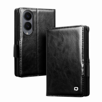Чехол-книжка QIALINO Classic 103 с натуральной кожи на Samsung Galaxy Fold8 5G — чёрный