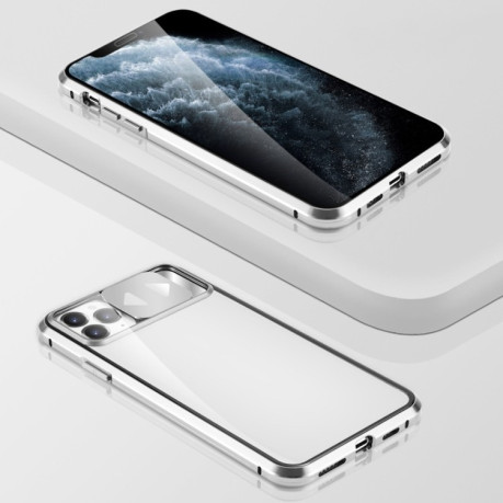 Двосторонній магнітний чохол Sliding Lens Cover Mirror Design на iPhone 12 mini-сріблястий