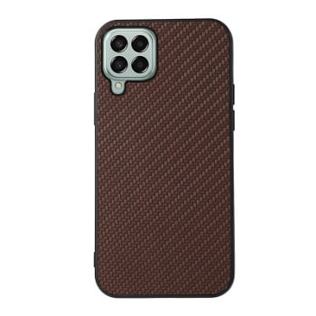 Противоударный чехол Carbon Fiber Skin для Samsung Galaxy M33 5G - коричневый